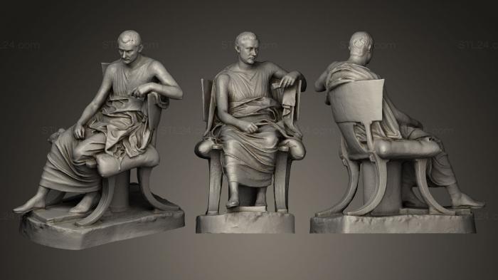 Бюсты и головы античные и исторические (Сидящий Римлянин, BUSTA_0138) 3D модель для ЧПУ станка